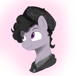 Size: 2368x2399 | Tagged: safe, artist:remedy7en, imported from derpibooru, oc, oc only, oc:eager loshadov, pony, bust, cape, clothes, colt, cross, foal, fur hat, hat, high res, male, orthodox, portrait