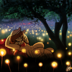 Size: 1000x1000 | Tagged: safe, artist:xxmarkingxx, oc, oc only, earth pony, pony, eyes closed, kerchief, sleeping, tree