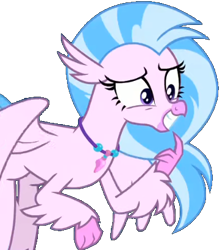 Size: 361x411 | Tagged: safe, edit, edited screencap, imported from derpibooru, screencap, silverstream, classical hippogriff, hippogriff, uprooted, background removed, female, flying, grin, looking right, mare, pink skin, png, simple background, smiling, solo, transparent background