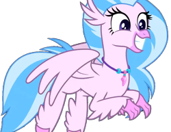 Size: 1161x898 | Tagged: safe, edit, edited screencap, imported from derpibooru, screencap, silverstream, classical hippogriff, hippogriff, uprooted, background removed, female, flying, grin, happy, looking right, mare, pink skin, png, simple background, smiling, solo, transparent background