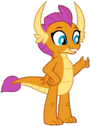 Size: 505x707 | Tagged: safe, imported from derpibooru, smolder, dragon, sweet and smoky, background removed, female, happy, looking right, orange skin, png, simple background, smiling, solo, standing, transparent background, vector