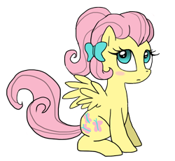 Size: 1014x932 | Tagged: safe, artist:shira-hedgie, imported from derpibooru, fluttershy, pegasus, pony, 2012, alternate hairstyle, blushing, cute, female, hairpin, mare, old art, shyabetes, simple background, sitting, solo, transparent background