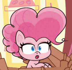 Size: 443x431 | Tagged: safe, imported from derpibooru, screencap, pinkie pie, earth pony, pony, badge of shame, my little pony: pony life, animated, cropped, cute, diapinkes, female, g4.5, gif, mare, solo, surprised