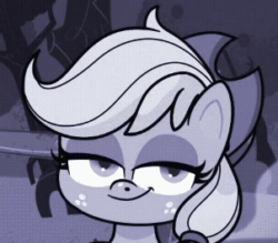 Size: 302x265 | Tagged: safe, imported from derpibooru, screencap, applejack, earth pony, pony, my little pony: pony life, whoof-dunnit, animated, blinking, bust, cropped, cute, female, g4.5, gif, jackabetes, mare, one eye closed, solo, wink
