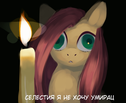 Size: 1520x1242 | Tagged: safe, artist:some_ponu, imported from derpibooru, fluttershy, pegasus, pony, candle, creepy, cyrillic, derp, meme, open mouth, ponified, ponified meme, russian, solo, translated in the comments, wide eyes