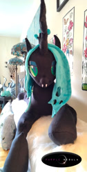 Size: 645x1280 | Tagged: safe, artist:purplenebulastudios, imported from derpibooru, queen chrysalis, changeling, irl, photo, plushie, solo