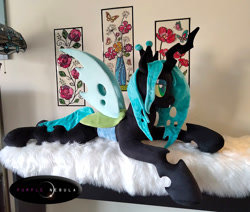 Size: 1022x867 | Tagged: safe, artist:purplenebulastudios, imported from derpibooru, queen chrysalis, changeling, irl, photo, plushie, solo