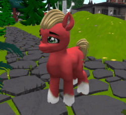 Size: 392x357 | Tagged: safe, imported from derpibooru, sprout cloverleaf, earth pony, pony, 3d, animated, g5, male, second life, solo, stallion
