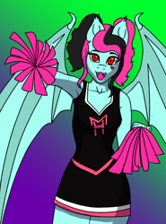 Size: 800x1080 | Tagged: safe, artist:lullabyjak, imported from derpibooru, anthro, bat pony, cheerleader, cheerleader outfit, clothes, costume, draculaura, monster high