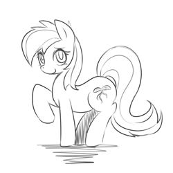 Size: 1200x1200 | Tagged: safe, artist:maren, imported from derpibooru, oc, oc only, earth pony, pony, 2013, earth pony oc, female, mare, old art, raised hoof, solo