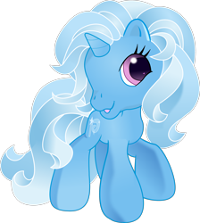 Size: 3000x3351 | Tagged: safe, artist:imiya, imported from derpibooru, trixie, pony, unicorn, cute, diatrixes, female, g3.5, g4, g4 to g3.5, generation leap, mare, simple background, smiling, solo, transparent background