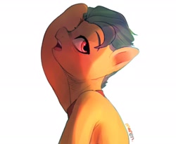 Size: 2200x1800 | Tagged: safe, artist:maren, imported from derpibooru, hitch trailblazer, earth pony, pony, g5, open mouth, simple background, tired, white background