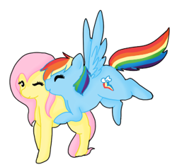 Size: 329x311 | Tagged: safe, artist:hammie-ships, imported from derpibooru, fluttershy, rainbow dash, female, flutterdash, lesbian, shipping, simple background, transparent background