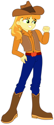 Size: 1550x3557 | Tagged: safe, artist:gmaplay, imported from derpibooru, braeburn, human, equestria girls, equestria girls series, boots, clothes, equestria girls-ified, hat, male, shoes, simple background, solo, transparent background, vest