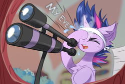 Size: 4096x2769 | Tagged: safe, artist:jfrxd, imported from derpibooru, twilight sparkle, pony, unicorn, it's about time, chest fluff, future twilight, golden oaks library, pain, solo, telescope, unicorn twilight