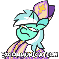 Size: 3816x3812 | Tagged: safe, artist:threetwotwo32232, imported from derpibooru, lyra heartstrings, unicorn, female, g4, mare, pope, religion, simple background, solo, transparent background