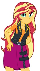 Size: 544x972 | Tagged: safe, artist:robertsonskywa1, imported from derpibooru, sunset shimmer, human, equestria girls, equestria girls series, alternate hairstyle, clothes, female, hand on hip, jewelry, regalia, simple background, solo, white background