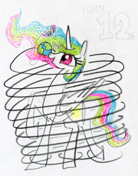 Size: 3000x3835 | Tagged: safe, artist:ja0822ck, imported from derpibooru, princess celestia, princess luna, alicorn, pony, earth, female, g4, happy birthday mlp:fim, macro, mare, mlp fim's twelfth anniversary, traditional art