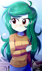 Size: 920x1560 | Tagged: safe, artist:the-butch-x, imported from derpibooru, wallflower blush, human, equestria girls, equestria girls series, forgotten friendship, cute, female, flowerbetes, freckles, redraw, solo