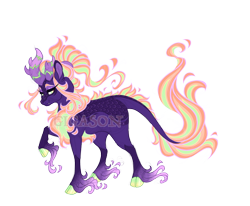 Size: 3400x2800 | Tagged: safe, artist:gigason, imported from derpibooru, oc, oc only, oc:mystery flame, kirin, cloven hooves, female, kirin oc, obtrusive watermark, simple background, solo, transparent background, watermark