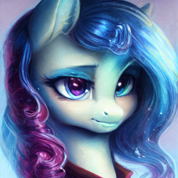 Size: 512x512 | Tagged: safe, imported from derpibooru, pony, ai content, ai generated, blushing, bust, generator:purplesmart.ai, generator:stable diffusion, looking at you, portrait, random pony, solo