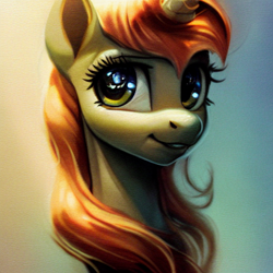 Size: 512x512 | Tagged: safe, imported from derpibooru, pony, unicorn, ai content, ai generated, bust, generator:purplesmart.ai, generator:stable diffusion, looking at you, not carrot top, portrait, random pony, slim, solo