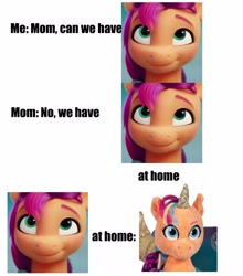 Size: 1800x2049 | Tagged: safe, edit, edited screencap, imported from derpibooru, screencap, sunny starscout, earth pony, pony, spoiler:my little pony: a new generation, female, funny, g5, mare, meme, my little pony: a new generation, plushie, pony plushie