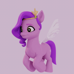 Size: 500x500 | Tagged: safe, artist:spreadwing454, imported from derpibooru, pipp petals, pegasus, pony, 3d, animated, blender, blinking, colored wings, eyebrows, female, flapping wings, flying, g5, gif, mare, simple background, solo, white background, wings