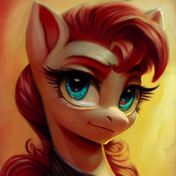 Size: 512x512 | Tagged: safe, imported from derpibooru, pony, ai content, ai generated, bust, generator:purplesmart.ai, generator:stable diffusion, looking at you, portrait, random pony, solo