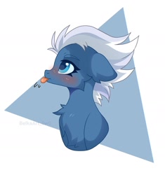 Size: 1554x1654 | Tagged: safe, artist:belkaart0w0, imported from derpibooru, night glider, pegasus, pony, :p, blushing, chest fluff, cute, female, glideabetes, mare, open mouth, solo, tongue out
