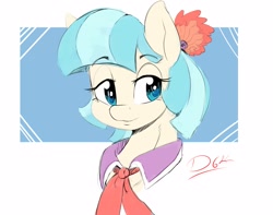 Size: 2851x2245 | Tagged: safe, artist:thelunarmoon, imported from derpibooru, coco pommel, earth pony, pony, bust, female, mare, portrait, smiling, solo