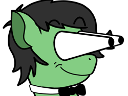 Size: 1200x900 | Tagged: safe, artist:illuminartist, imported from derpibooru, oc, oc only, oc:filly anon, earth pony, bowtie, female, filly, pepe the frog, reaction image, simple background, solo, transparent background