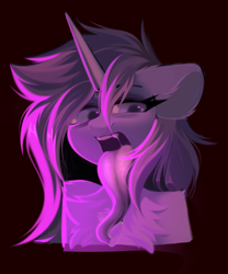 Size: 3401x4096 | Tagged: safe, artist:kebchach, imported from derpibooru, oc, pony, unicorn, chest fluff, drool, ear fluff, horn, long tongue, solo, tongue out