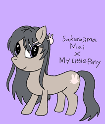 Size: 900x1060 | Tagged: safe, artist:mmrmorning, imported from derpibooru, earth pony, pony, mai sakurajima, ponified, rascal does not dream of bunny girl senpai, seishun buta yarou