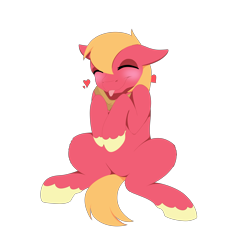 Size: 9000x9700 | Tagged: safe, artist:ginnythequeen, imported from derpibooru, big macintosh, earth pony, pony, :p, blushing, colored hooves, cute, eyes closed, floppy ears, g4, happy, heart, macabetes, male, mlem, raspberry, silly, simple background, sitting, smiling, solo, stallion, tongue out, transparent background, unshorn fetlocks