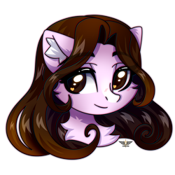 Size: 2500x2500 | Tagged: safe, artist:fluffywhirlpool, imported from derpibooru, oc, oc only, oc:ash tree, pony, sphinx, brown eyes, brown mane, bust, chest fluff, commission, cute, eyebrows, eyebrows visible through hair, female, heart, heart eyes, looking away, loose hair, mare, portrait, simple background, smiling, solo, sphinx oc, transparent background, wingding eyes