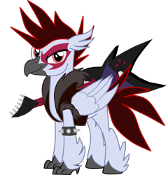 Size: 2296x2393 | Tagged: safe, artist:shadymeadow, imported from derpibooru, oc, oc:dark uproar, hippogriff, male, simple background, solo, transparent background