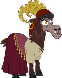 Size: 2327x2903 | Tagged: safe, artist:shadymeadow, imported from derpibooru, oc, oc:malacabrulla, goat, clothes, cloven hooves, dress, ear piercing, earring, jewelry, oc villain, piercing, simple background, solo, transparent background