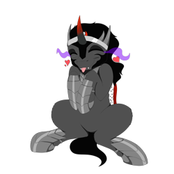 Size: 9000x9000 | Tagged: safe, artist:ginnythequeen, imported from derpibooru, king sombra, pony, unicorn, :p, cute, g4, heart, male, simple background, solo, sombradorable, stallion, tongue out, transparent background