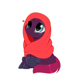 Size: 9000x9000 | Tagged: safe, artist:ginnythequeen, imported from derpibooru, tempest shadow, pony, unicorn, blanket, blushing, cute, daaaaaaaaaaaw, female, heart, mare, simple background, solo, starry eyes, tempestbetes, transparent background, wingding eyes