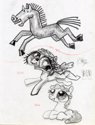 Size: 3000x3942 | Tagged: safe, artist:ja0822ck, imported from derpibooru, pony, big eyes, sitting, traditional art