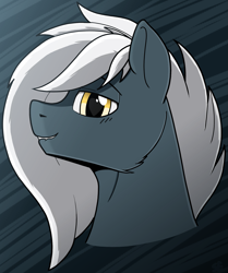 Size: 1617x1931 | Tagged: safe, artist:sefastpone, imported from derpibooru, oc, oc only, oc:tempest streamrider, pony, abstract background, bust, digital art, lip bite, looking at you, male, portrait, raffle prize, stallion