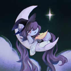 Size: 2000x2000 | Tagged: safe, artist:dearmary, imported from derpibooru, part of a set, oc, oc only, bat pony, pony, commission, crescent moon, moon, solo, tangible heavenly object, ych result