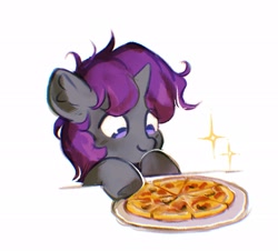 Size: 2048x1852 | Tagged: safe, artist:dearmary, imported from derpibooru, part of a set, oc, oc only, pony, unicorn, commission, food, pizza, simple background, solo, white background, ych result