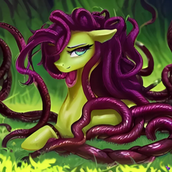 Size: 1024x1024 | Tagged: safe, imported from derpibooru, gorgon, medusa, original species, snake, snake pony, ai content, ai generated, female, generator:purplesmart.ai, generator:stable diffusion, mare, solo