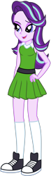 Size: 2415x8290 | Tagged: safe, artist:emeraldblast63, imported from derpibooru, starlight glimmer, human, equestria girls, buttercup (powerpuff girls), clothes, converse, cosplay, costume, dress, female, open mouth, shoes, simple background, skirt, sleeveless, solo, the powerpuff girls, transparent background