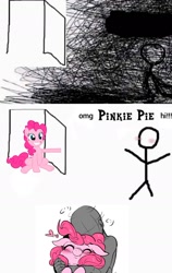 Size: 828x1309 | Tagged: safe, artist:nekubi, edit, imported from derpibooru, pinkie pie, earth pony, pony, blushing, eyes closed, female, floating heart, g4, good end, heart, hug, mare, meme, omg hi