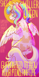 Size: 1032x2000 | Tagged: safe, artist:eggoatt, imported from twibooru, oc:lovely starlight, pegasus, pony, back, bow, female, frown, gradient background, hair bow, image, looking back, mare, png, solo, text, wings