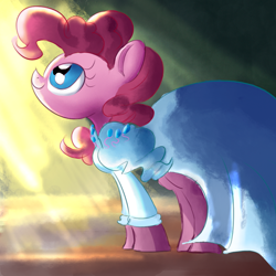 Size: 1000x1000 | Tagged: safe, artist:norre, imported from twibooru, pinkie pie, earth pony, clothes, dress, image, png