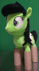 Size: 2080x3760 | Tagged: safe, imported from twibooru, oc, oc only, oc:filly anon, pony, defictionalization, female, filly, image, needs more jpeg, photo, plushie, solo, toilet paper roll